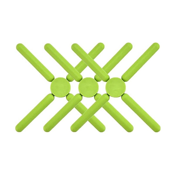Sammenleggbart silikonstativ, ikke-sammenleggbar design Utvidbar silikongryteholder, grønn