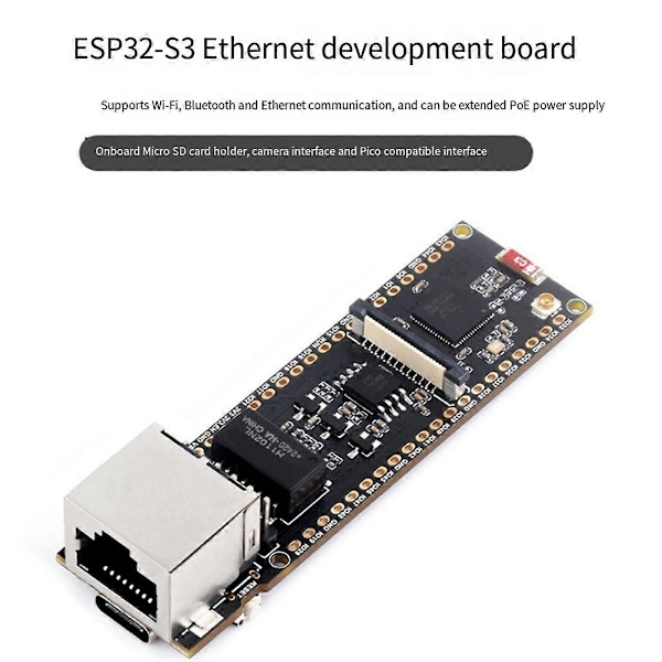 ESP32-S3 ETH Kamera Udviklingskort PoE RJ45 / OV2640 OV5640 Port / W5500 / Micro-SD for Størrelse, B