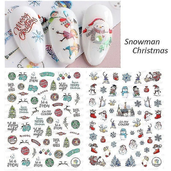 Julserie Nageldekaler Julgran Snögubbe Dekaler Enkla