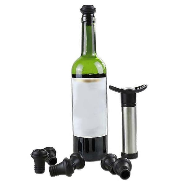 Rött Vinsaver Fresh Preserver Vakuumpump med 6 Silikonproppar