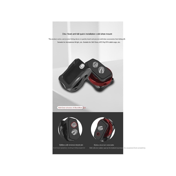 Hot Shoe Adapter 1/4 Screw Safety 360 Käännettävä DSLR-kameralle Rig Mic Monitor Salamavalo Kylmä Sh