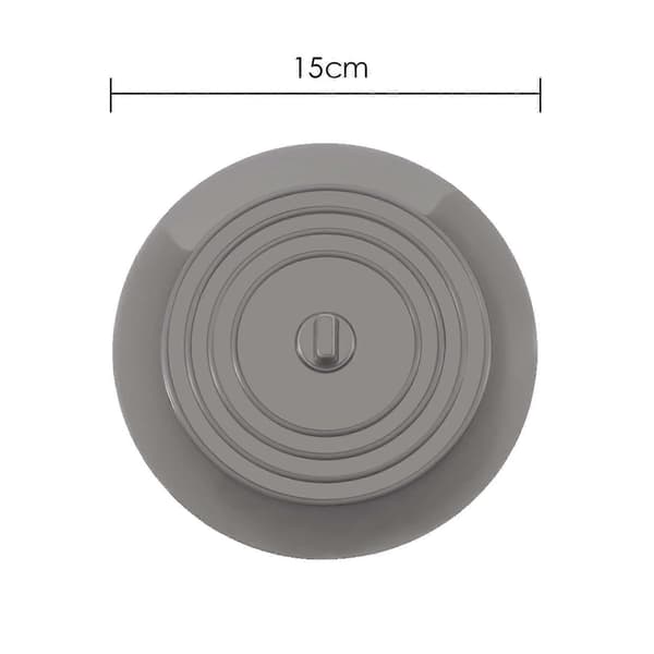 2 stk. badekarpropper Silikone badekarpropper 15 cm diameter vaskepropper til køkken, badeværelse og vaskerum Universal afløbspropper (grå)
