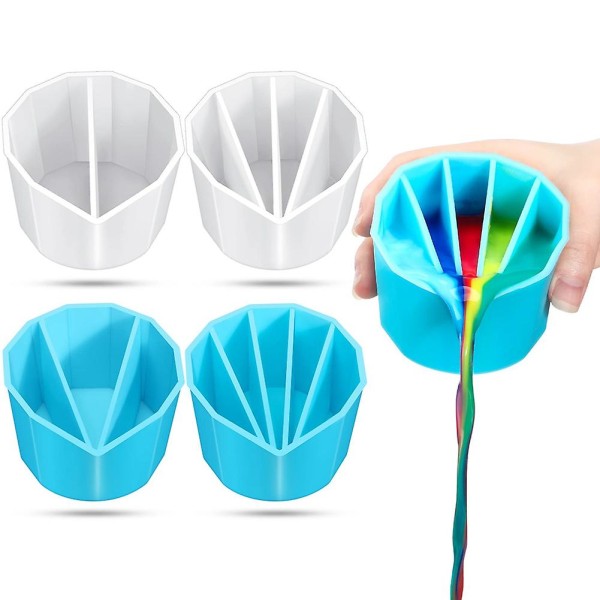 Split Cup for Paint Pouring 4 Pcs 2 3 4 5 Reusable for Fluid Art Acrylic Paint Resin Pouring DIY Ma