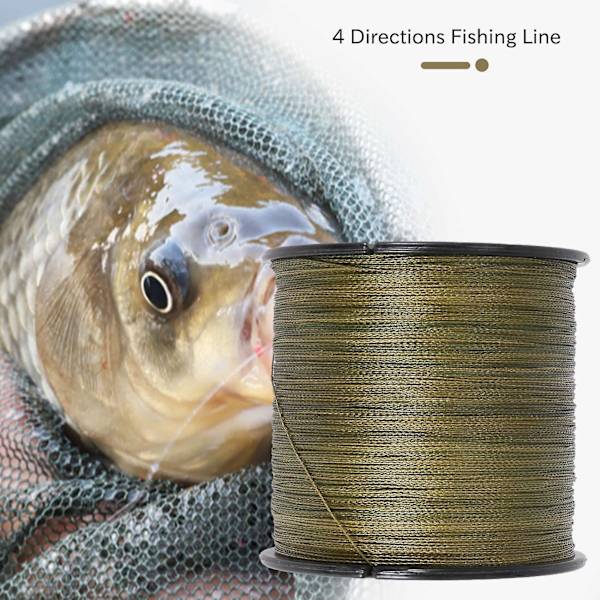 Stærk Fiskesnor PE Flettet 4 Tråde (grøn)