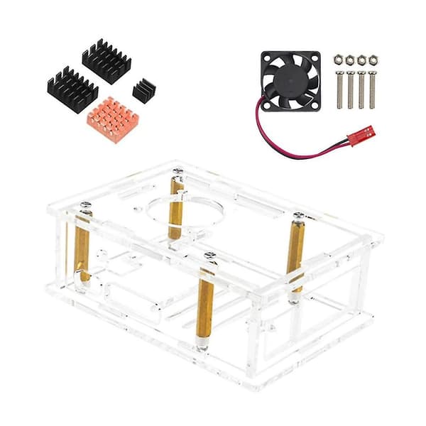 Til 5 Akryl Etui Transparent Etui Med Køleventilator Aluminium Køleplade Til Pi 5 D