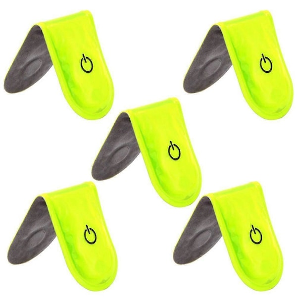 5 STK Udendørs Sports LED Sikkerhedslys Reflekterende Magnetisk På Clip Cykelreflektor Advarsel Cykling Løb Strobe Gang