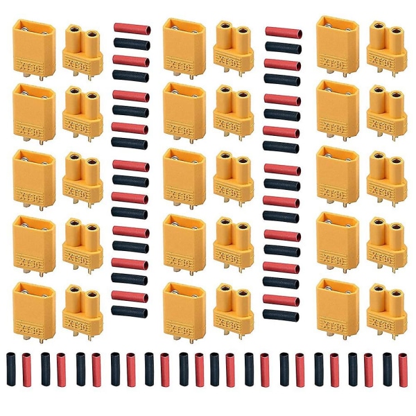 XT30 15 Par Mannlige og Kvinnelige Batterikontakter XT30U Mannlige og Kvinnelige Kontakter Rund Plugg Hunn med He