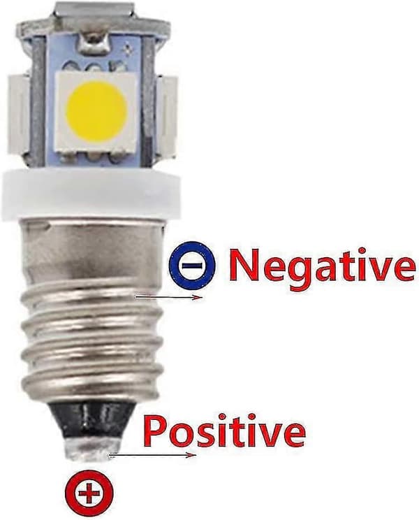 10-pakning E10 9v Kald Hvit 5smd 5w LED-pærer (Kald Hvit, 9v)