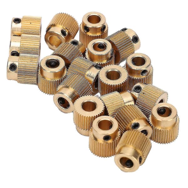 40 Tænder Messing Drivgear til 3D Printer - 20 stk. Gul 11mm x 11mm-Yvan