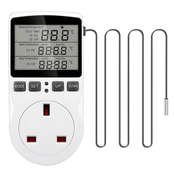 Digital Temperaturregulator Termostat Stikkontakt Stik Varme Køling Timer til Hjemmebrygning Gre
