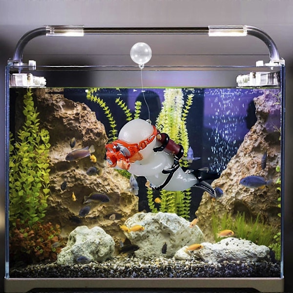 Miniature Dykker Action Figur Eventyr Til Akvarium Dekoration Festartikler Fotografi Hvid Banmo