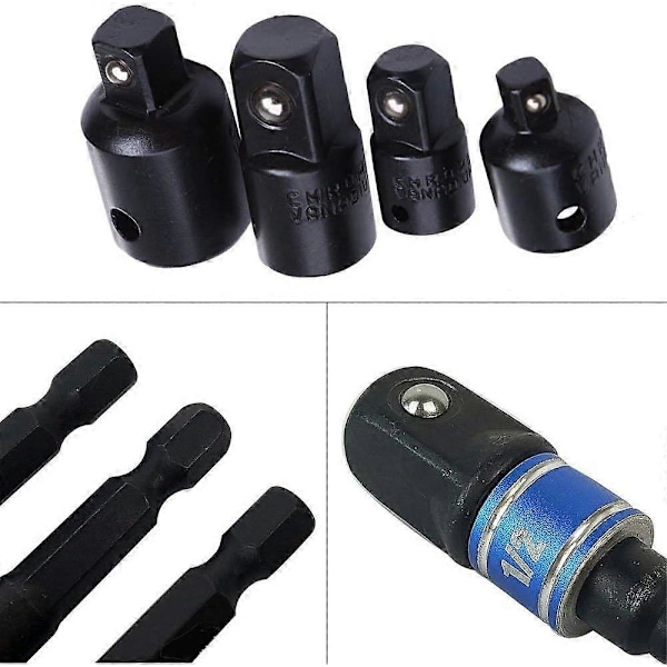 Adapter Socket 1/2 3/8 1/4 Hex Boremaskine Bits Adapter Sæt Reducer Møtrik Skruenøgle Socket Adapter