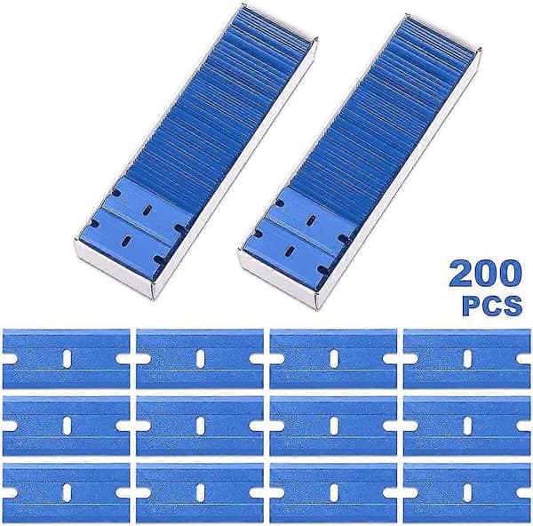 200 stk Skrapere Razor Blades Sett Dobbeltkant Plastblad Metallblad