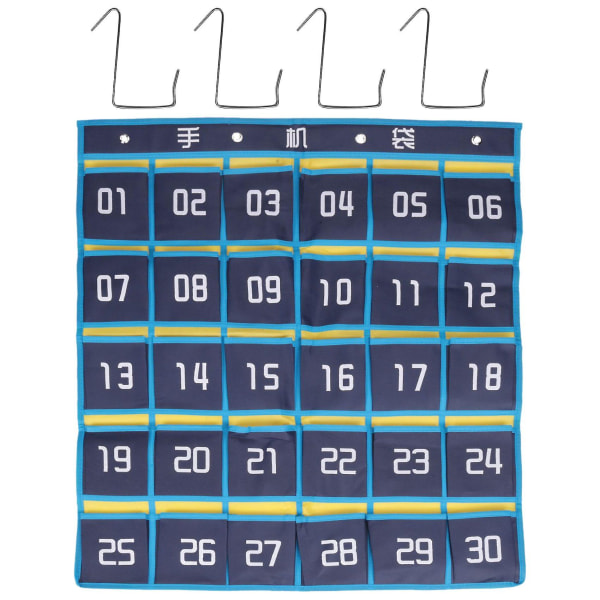 30 numeroitua taskua kaavio Matkapuhelimen organizer riippuva säilytyspussi luokkahuonelaskimelle