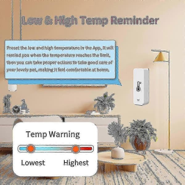 3x Tuya Wifi Temperatur- og Luftfugtighedssensor Indendørs Termometer Hygrometer -GSL