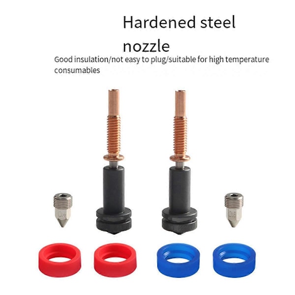 Opgraderede High Flow 0.4mm Dyser Hærdet Stål/Kobber/Titanium /TC4 Materiale til Hotends 3D Printer Dele