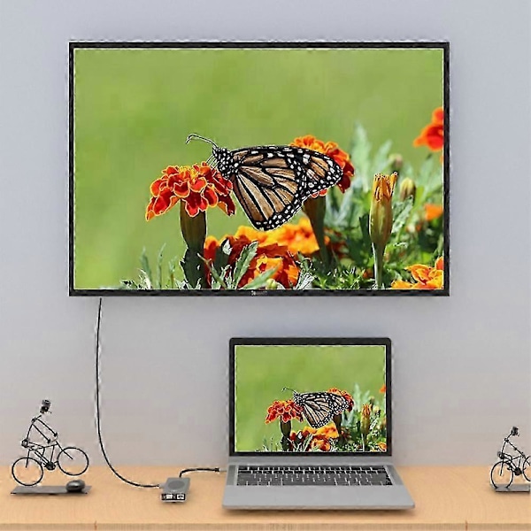 Type-C - HDMI-yhteensopiva VGA PD 3,5 mm:n audioliitäntä RJ45-keskitin langaton lataustelakka-adapteri