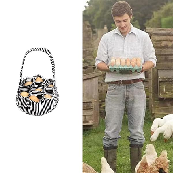 Egg Samling Organizer Eggposer Lerret Egg Samlekurv Bærbar Eggkurv Egnet for