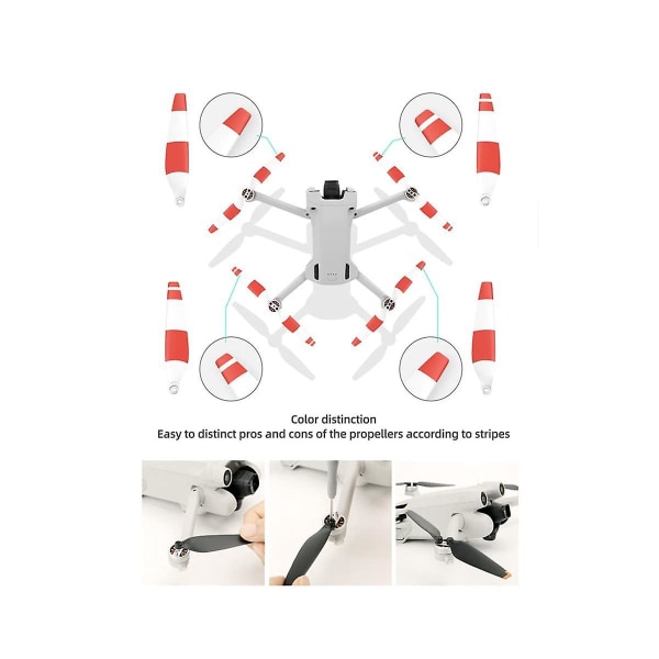 Propeller til Mini 3 Kompatibel med Mini 3 Pro Drone Udskiftning Lav støj Hurtigudløsning Blades A