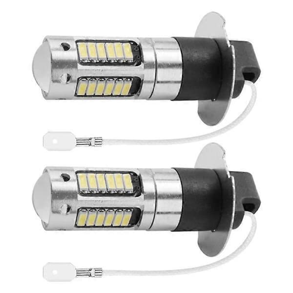 4 stk H3 Super Lys LED Tåkelys Kjørelys DRL Pærer Sett 6000K Hvit