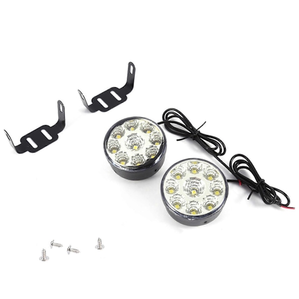 2 stk Hvite 9 SMD LED Dagslys Kjøringslys DRL Tåkelys Hodelyspærer