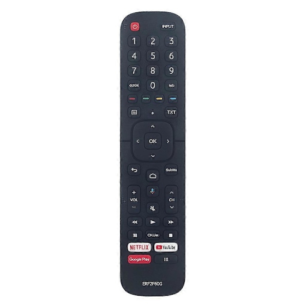 ERF2F60G Erstatningsfjernkontroll for Smart Android TV 9.0 Pie 32A56E 40A56E (Uten stemmefunksjon)