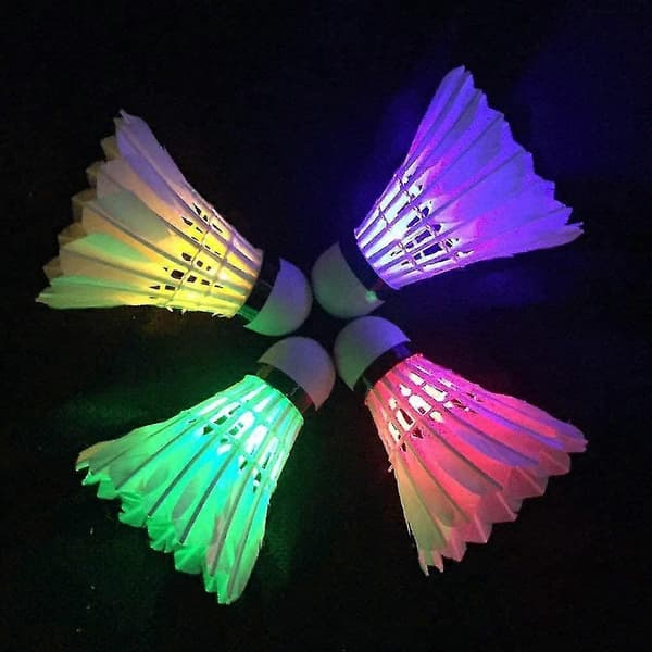 LED Badmintonbollar Mörker Natt Glöd Birdies Belysning (4st)