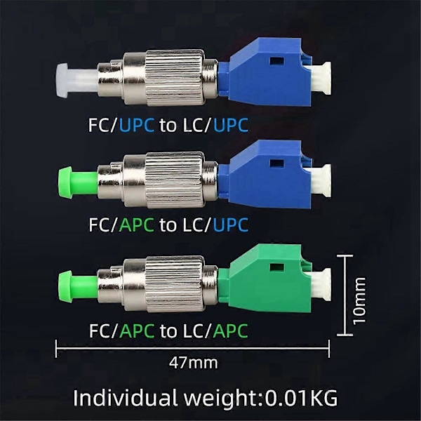 FC Hane till LC Hona Hybrid Konverter Adapter Fiber Optisk Effektmätare Kopplare Singlemode Optisk Kontakt