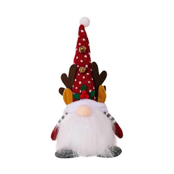 Julelampe Hjort med Lampe Rudolf Dukke Glødende Ansigtsløs Dukke Soveværelse Festival Gaver Julemandsdekoration Rød
