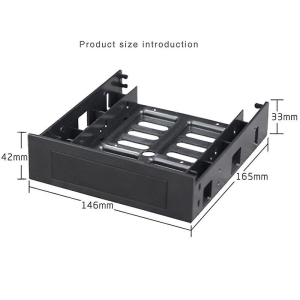 5,25 tommer CD-Plads til 3,5 tommer 2,5 tommer SATA HDD Mobil Rack Beslag Kabinet Sort til PC