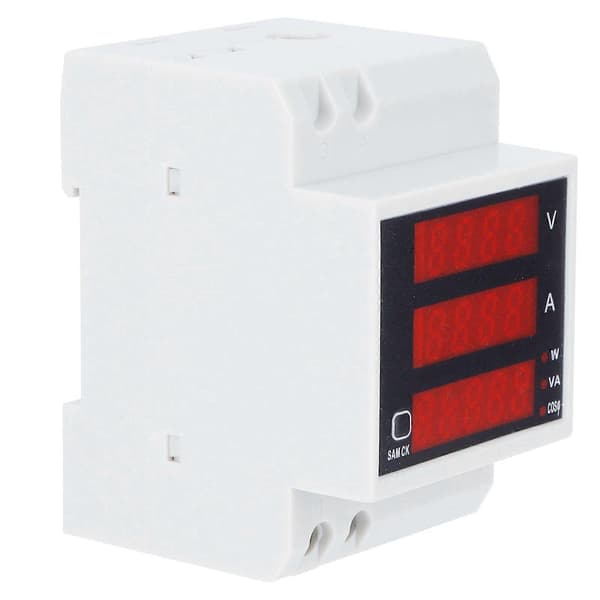 DinRail Spenning Strømmåler Digital Multifunksjonell Effektfaktor Tester AC200-450V