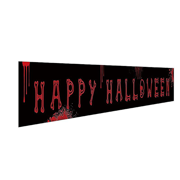 Extra Stor Lycklig Halloween-Banderoll, Halloween-Festdekoration - Svart