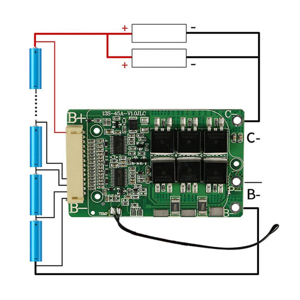 Litiumbatteri Balanserad BMS 13s 48v 15a 20a 30a 18650 Pack Laddning PCB PCM för E-cykel/ Bank Solenergi (15a)