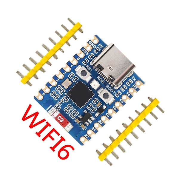 ESP32 Utviklingskort ESP32-C6 Mini Utviklingskort Basert på ESP32-C6FH4 Doble Prosessorer 2.4GHz