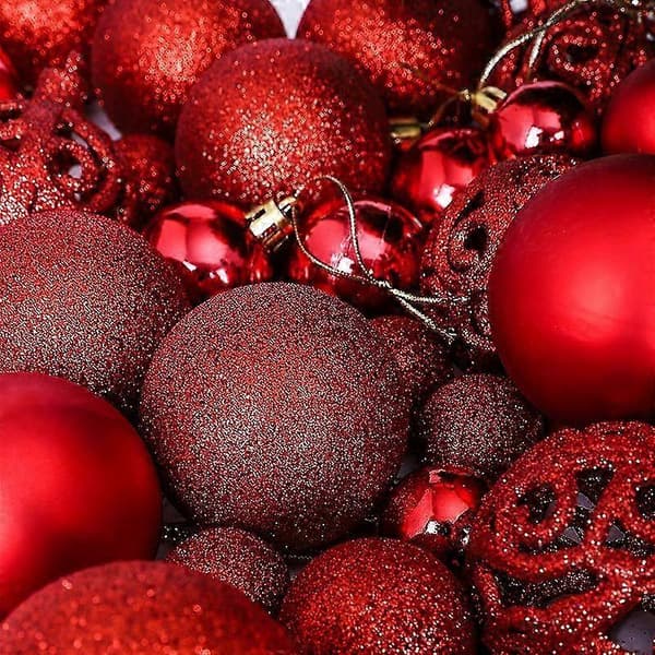 Juletre plastkule dekorasjon anheng (blå) 100 stykker