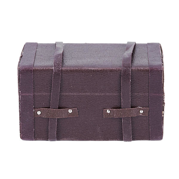 1:12 Dockhus Miniatyr Läderträ Resväska Mini Bagagebox