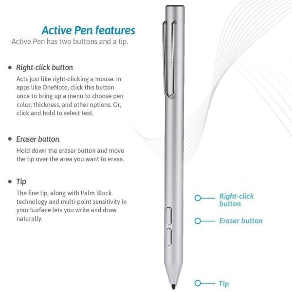 2048 For Touch Stylus Penna För Surface Pro 3 4 5 Laptop Tablet Active Pen