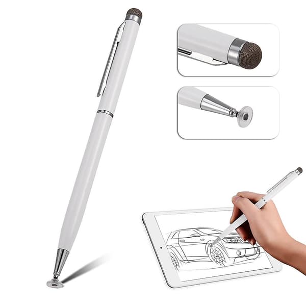 Universal Touch Screen Stylus Pen med Kludhoved - Hvid