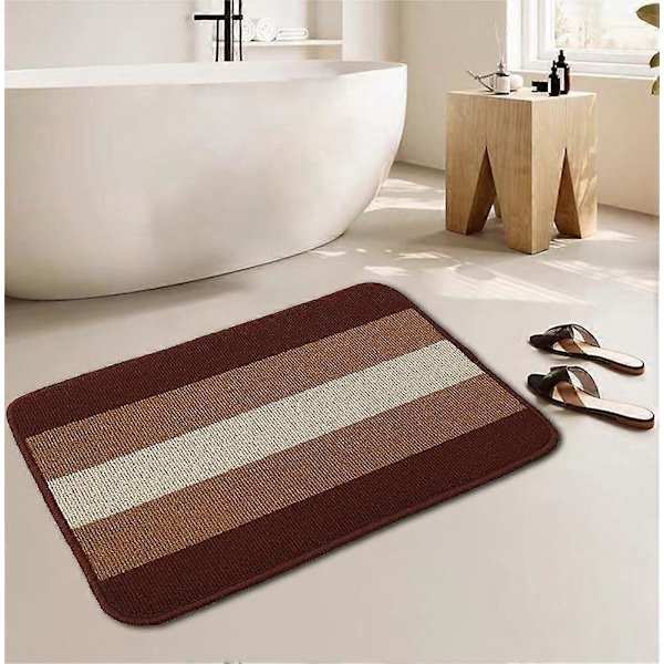 Sklisikker badematte, superabsorberende, myk mikrofiber baderomsmatte, rektangulær
