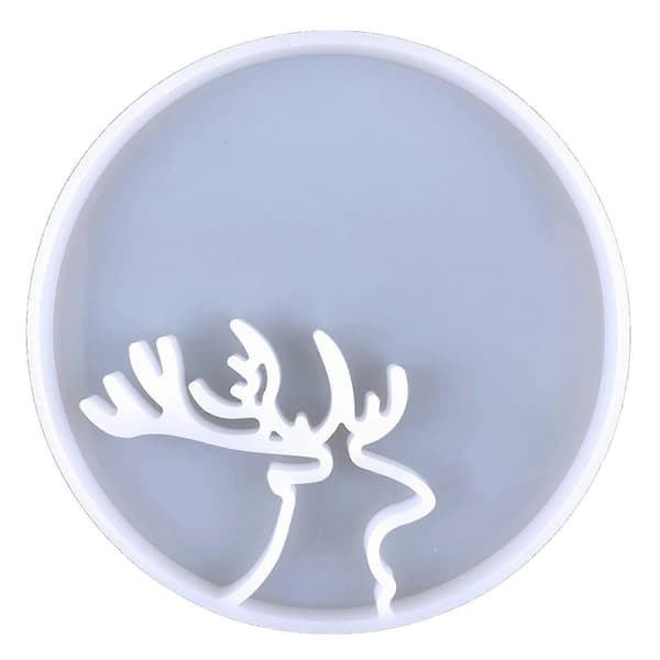 Runda Resin Silikonformar DIY Kristallim Älg Djur Förvaringsbricka Form