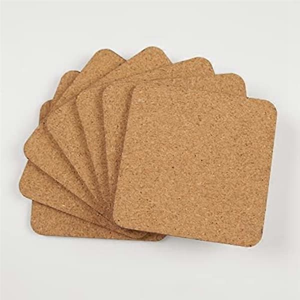12 stk Sublimering Firkantede Underkop Blanks Bulk MDF Blanks Hardboard Kork Underkop Blanks MDF Kork Coa