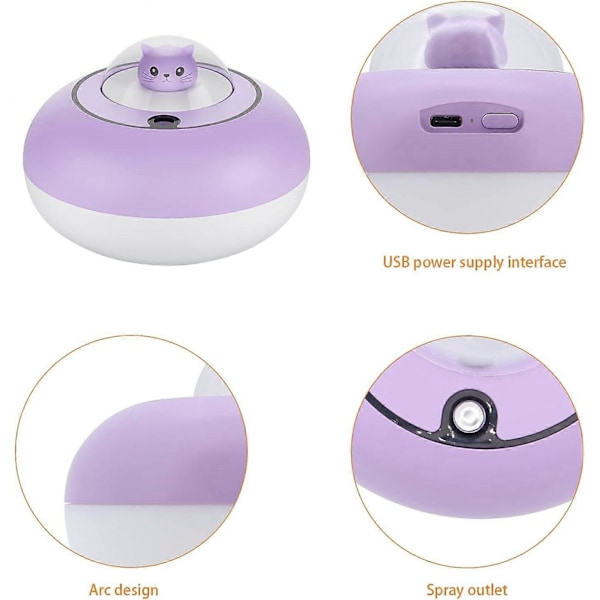 Söta Luftfuktare för Hem Sovrum 300 ML Mini Luftfuktare med Timer Automatisk Avstängning, 2 Dimlägen