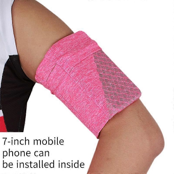 Universal sportsarmbånd for alle mobiltelefoner. Telefonarmbånd for løping, trening og treningsøkter på treningsstudioet Passer telefoner opptil 7\"  rosa garn  XL