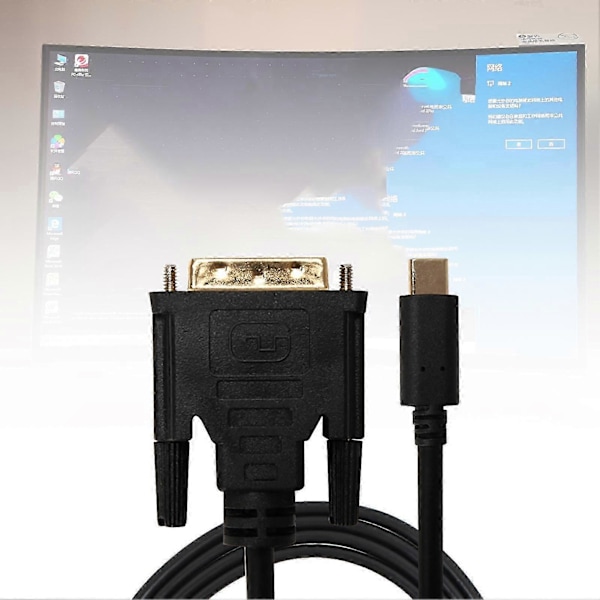 1,8 m Portabel 4K Högupplöst Typ-C till DVI Adapterkabel Omvandlare Sladd för Dator