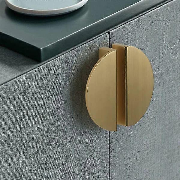 2-pack Halvmåneformade Låda Handtag Guldmässing Låda Drag för Kök Sovrum Skåp Dörr Möbel Aluminium Låda Handtag