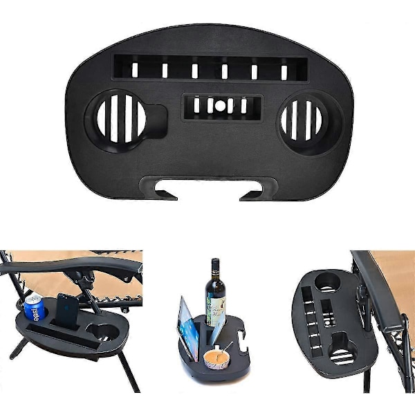 2 X Clip-on Sidebordsbakke til Zero Gravity Solstol/Campingstol Udendørs Have Strand Opbevaring