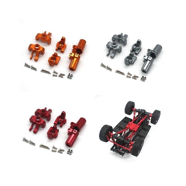 Metallinen alustan linkkitanko ja servokiinnike vetotangon kiinnike 1/12 MN128 MN86S G500 Crawler Off Road -kuorma-autolle, harmaa