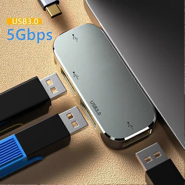 PC Dator Typ-C Förlängningshubb 3.55mm Jack PD100W USB3.0/USB2.0/USB3.1 -Kompatibel USB Extender Y