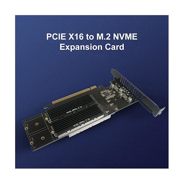 PCIe-M2-sovitinkortti, PCIE X16 4-porttinen M2 NVME M-avaimella varustettu SSD-kortti PCI Express -laajennuskortti lämmö