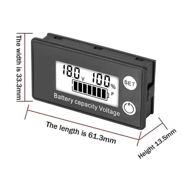 LCD Flytende Krystall 8-100V Voltmeter Batteri Bil Strøm Deteksjon Digital Litiumbatteri Kapasitet Display Modul, B